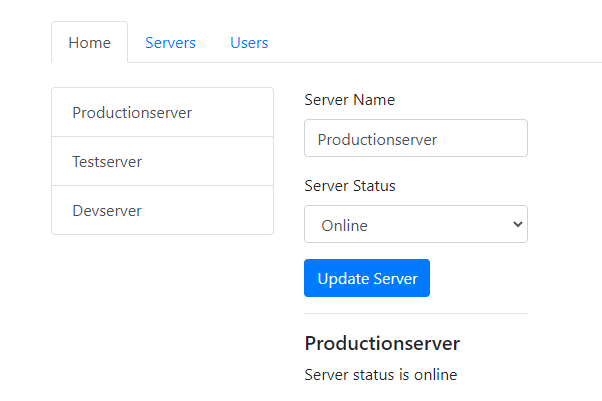 servers demo routing app